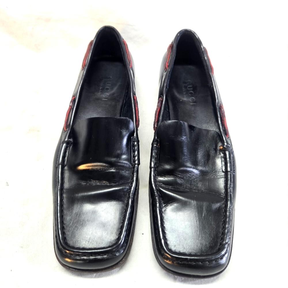 Gucci Black and Red Loafers